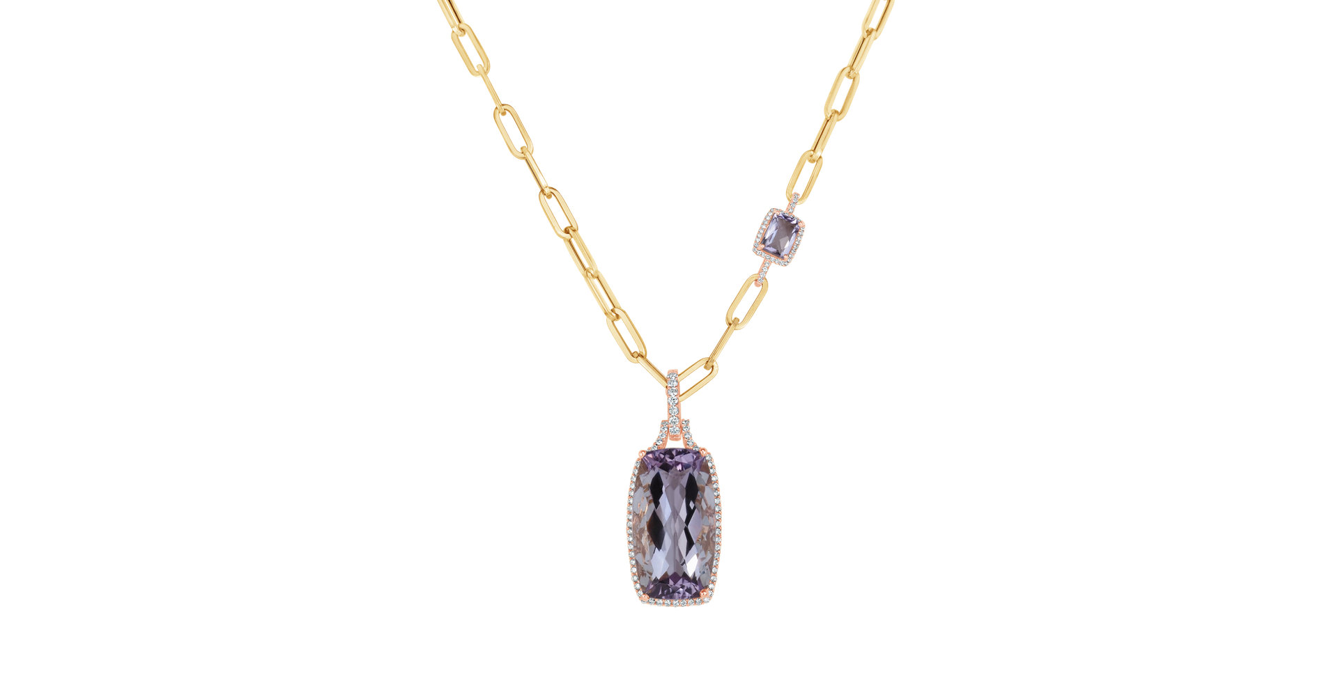 Diamond necklace with Amethysts Lilia del Sol