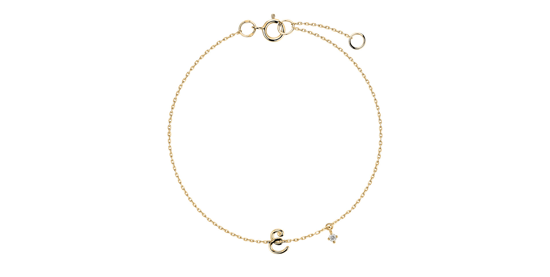 Diamond bracelet Curly Letter E