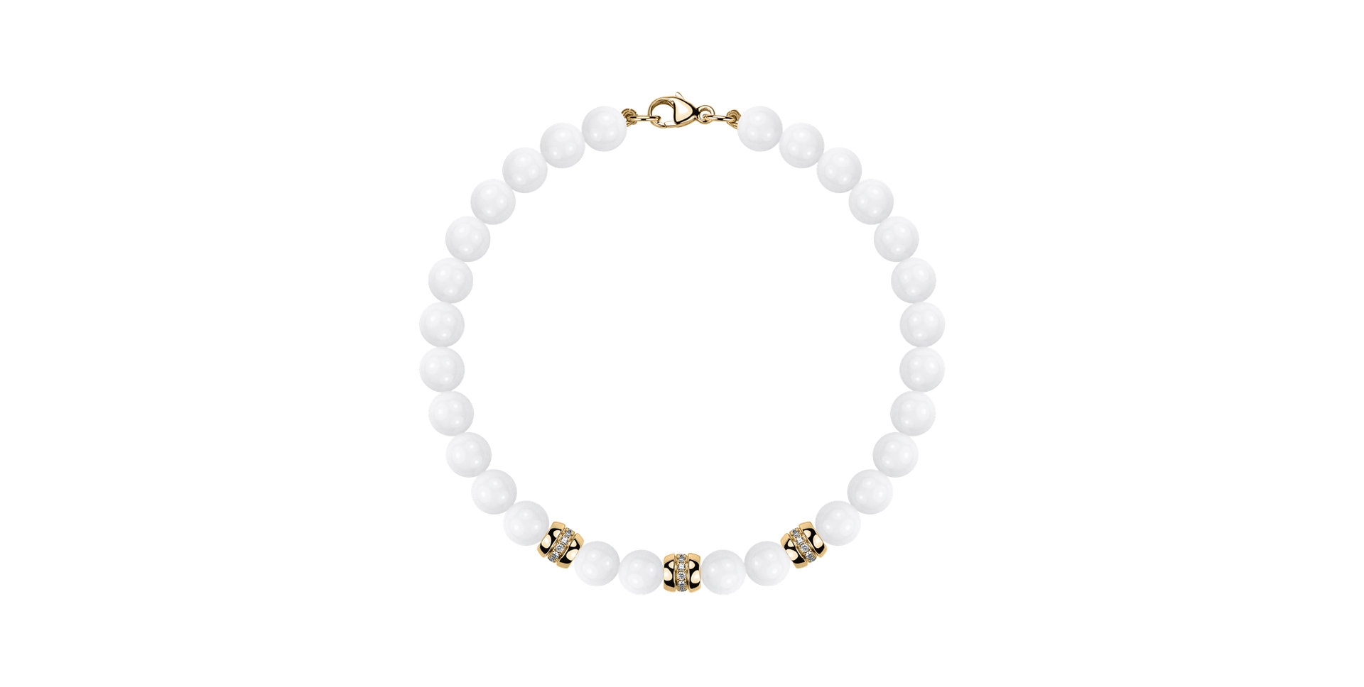 Diamond bracelet with Agates White Mirage