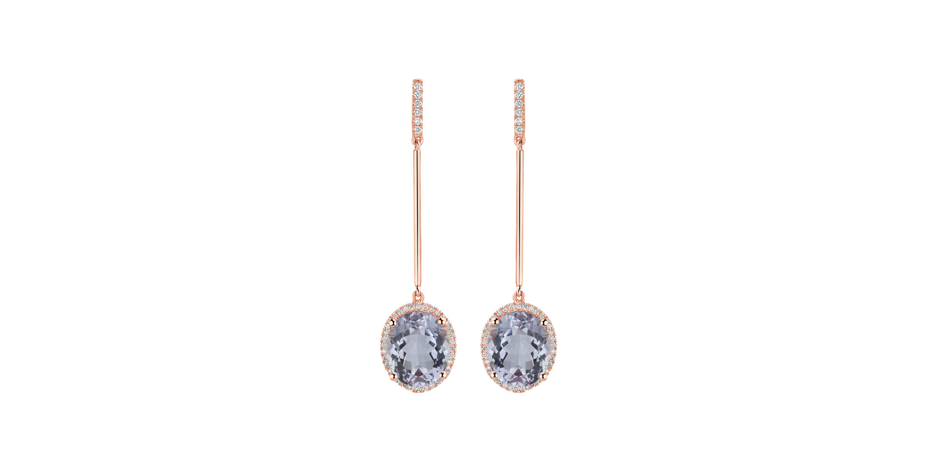 Diamond earrings with Amethyst Silvia