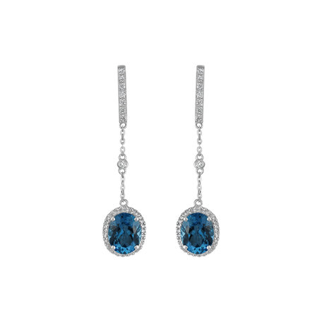 Diamond earrings with Topaz Giulia