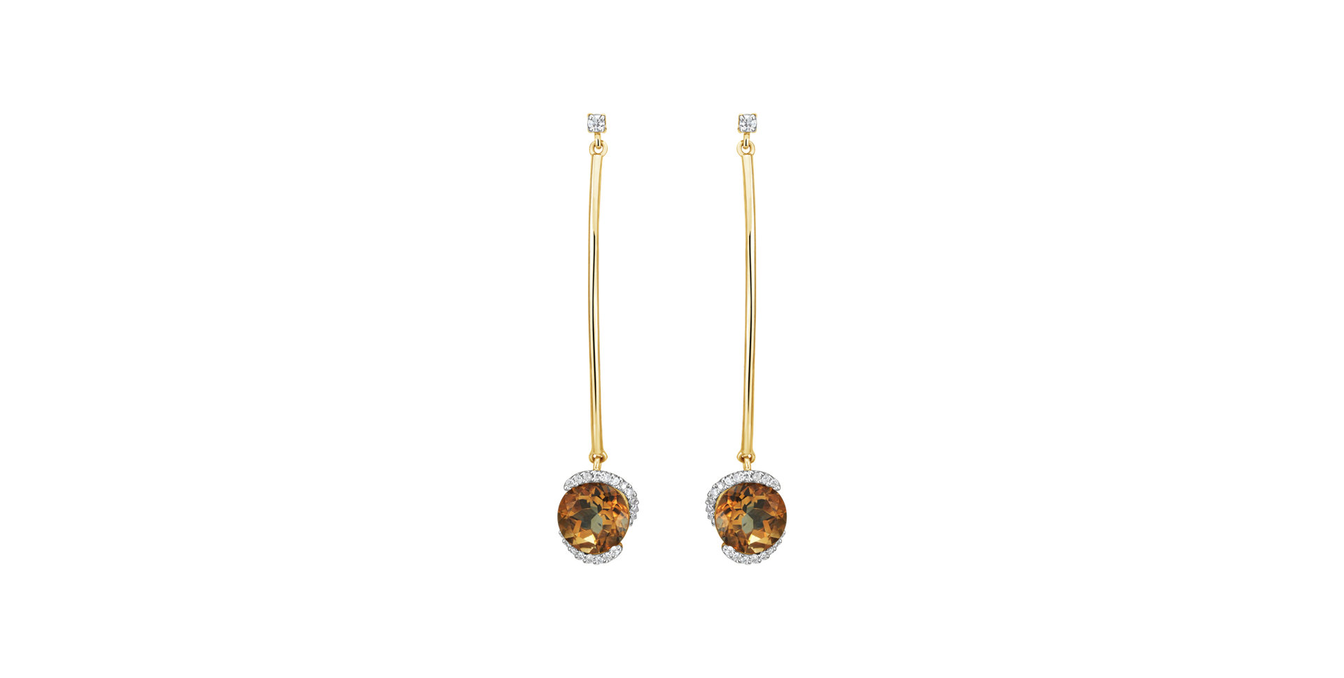 Diamond earrings with Citrine Expecting Perfection