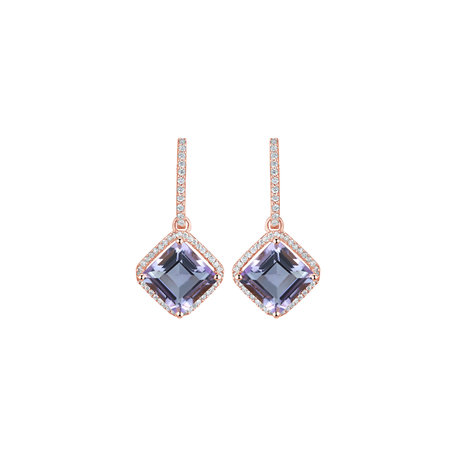 Diamond earrings with Amethyst Starlight Cascade