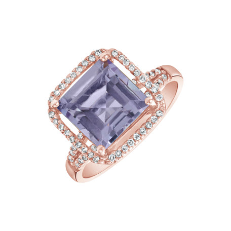 Diamond ring with Amethyst Unicum Amuletum