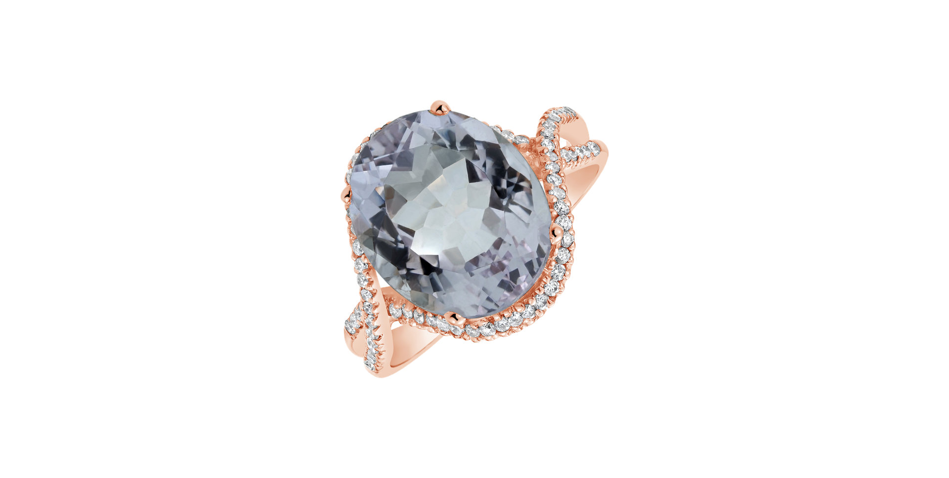 Diamond ring with Amethyst Ashen Bloom