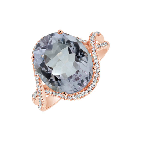 Diamond ring with Amethyst Ashen Bloom