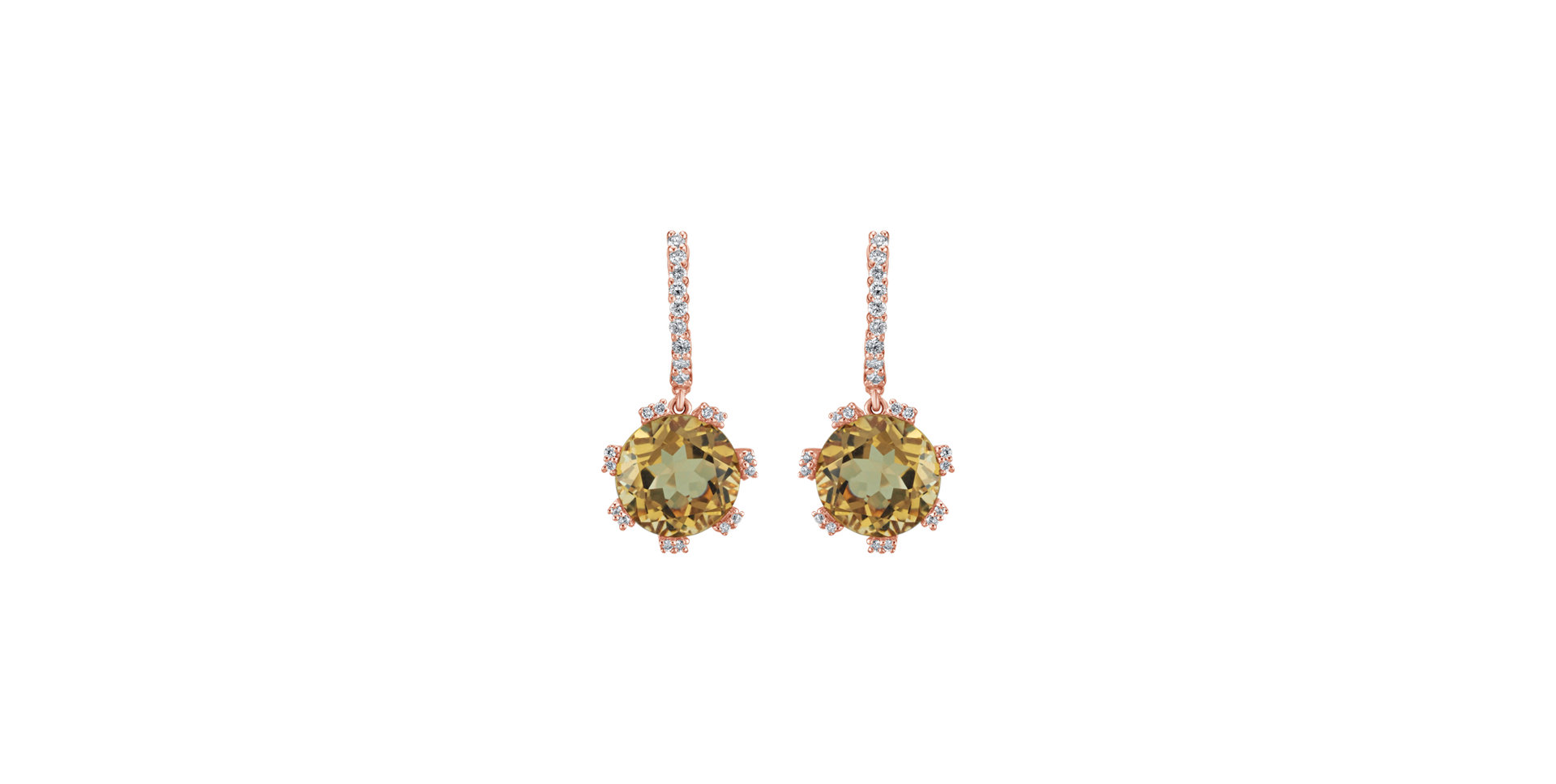 Diamond earrings with Citrine Lover's Dawn