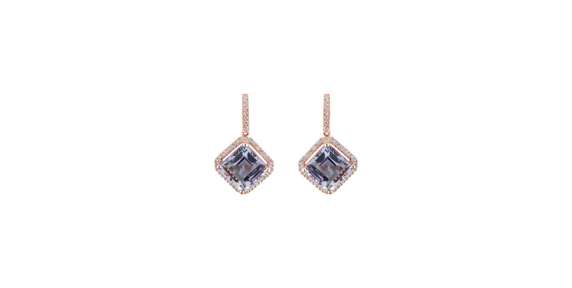 Diamond earrings with Amethyst Starlight Cascade