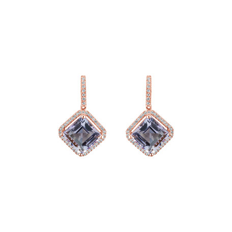 Diamond earrings with Amethyst Starlight Cascade