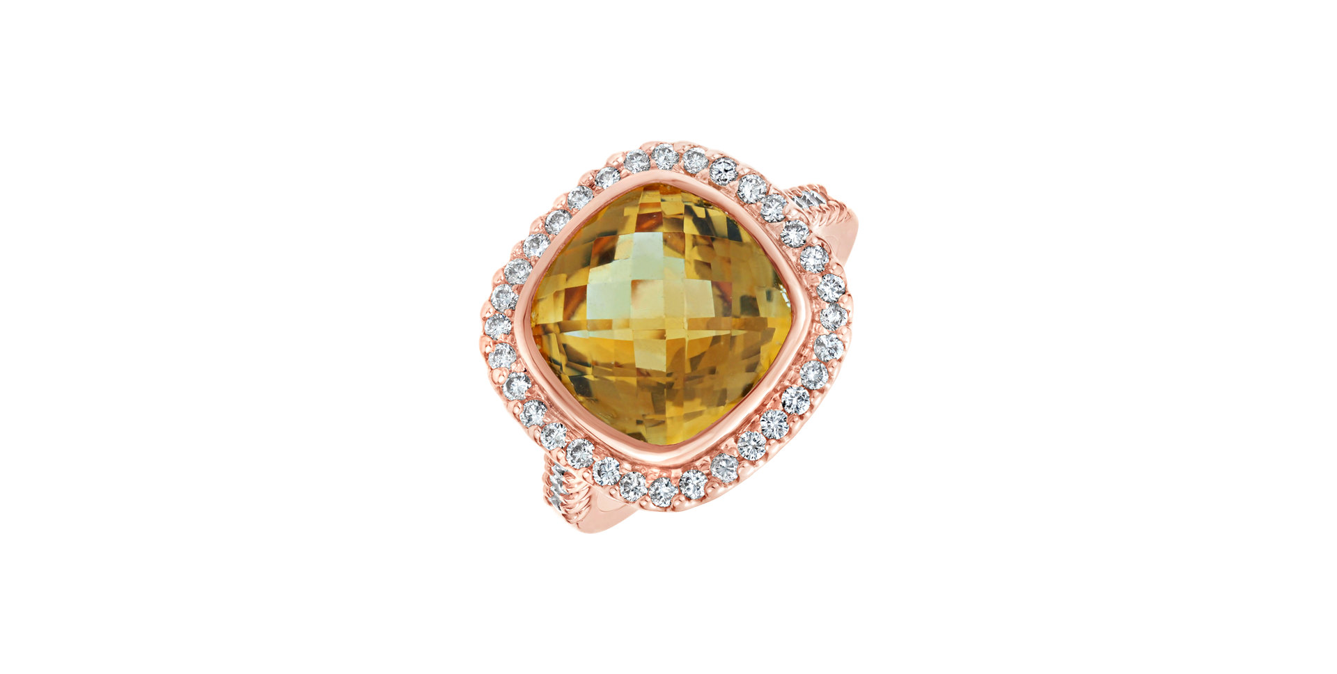 Diamond ring with Citrine Fascinating Dream
