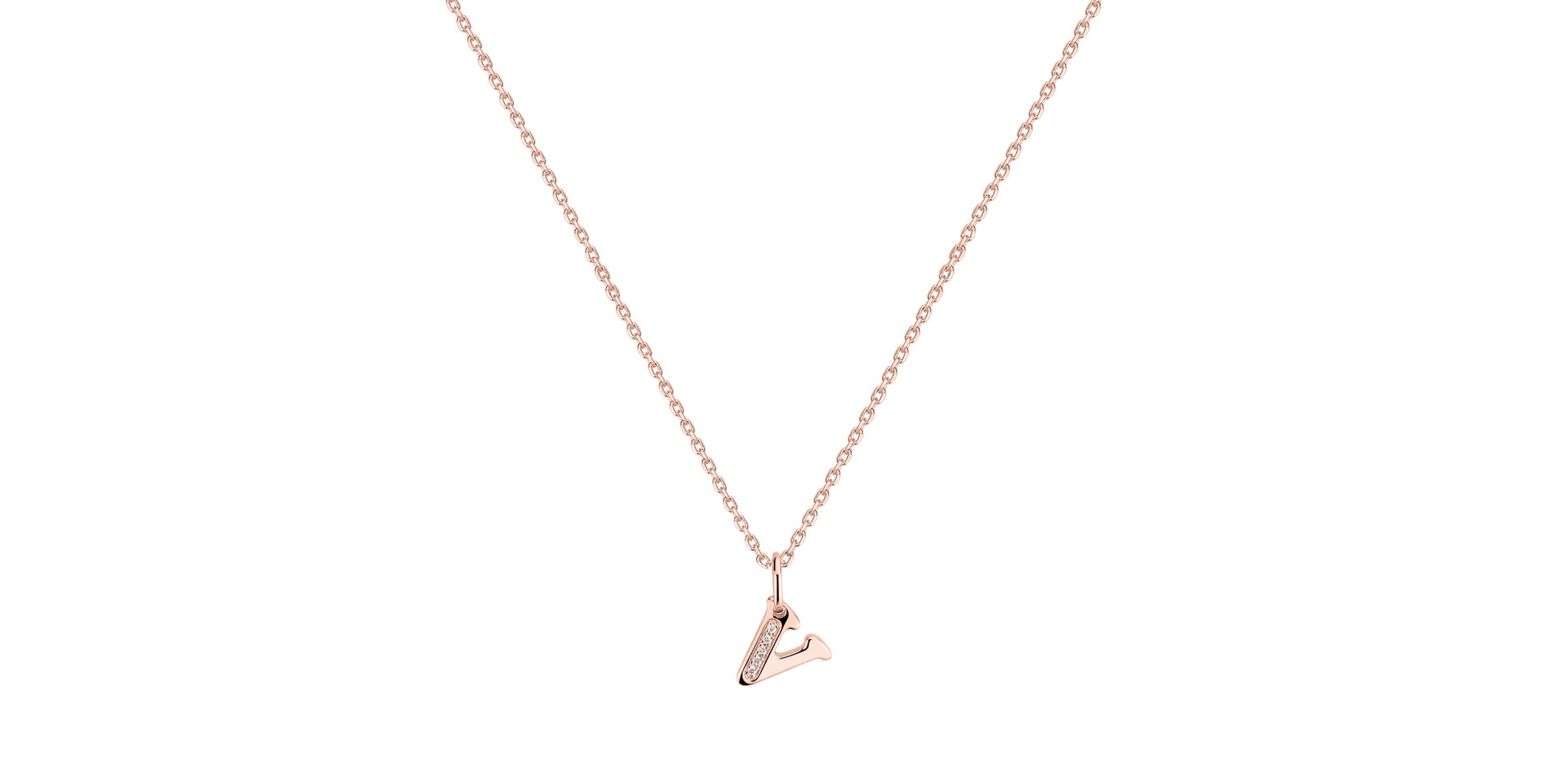 Diamond necklace Dream Letter V