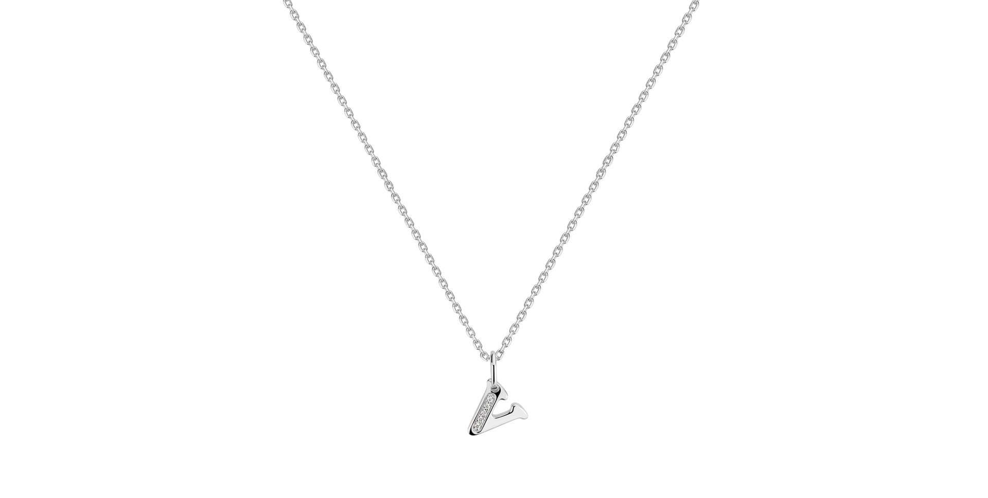 Diamond necklace Dream Letter V