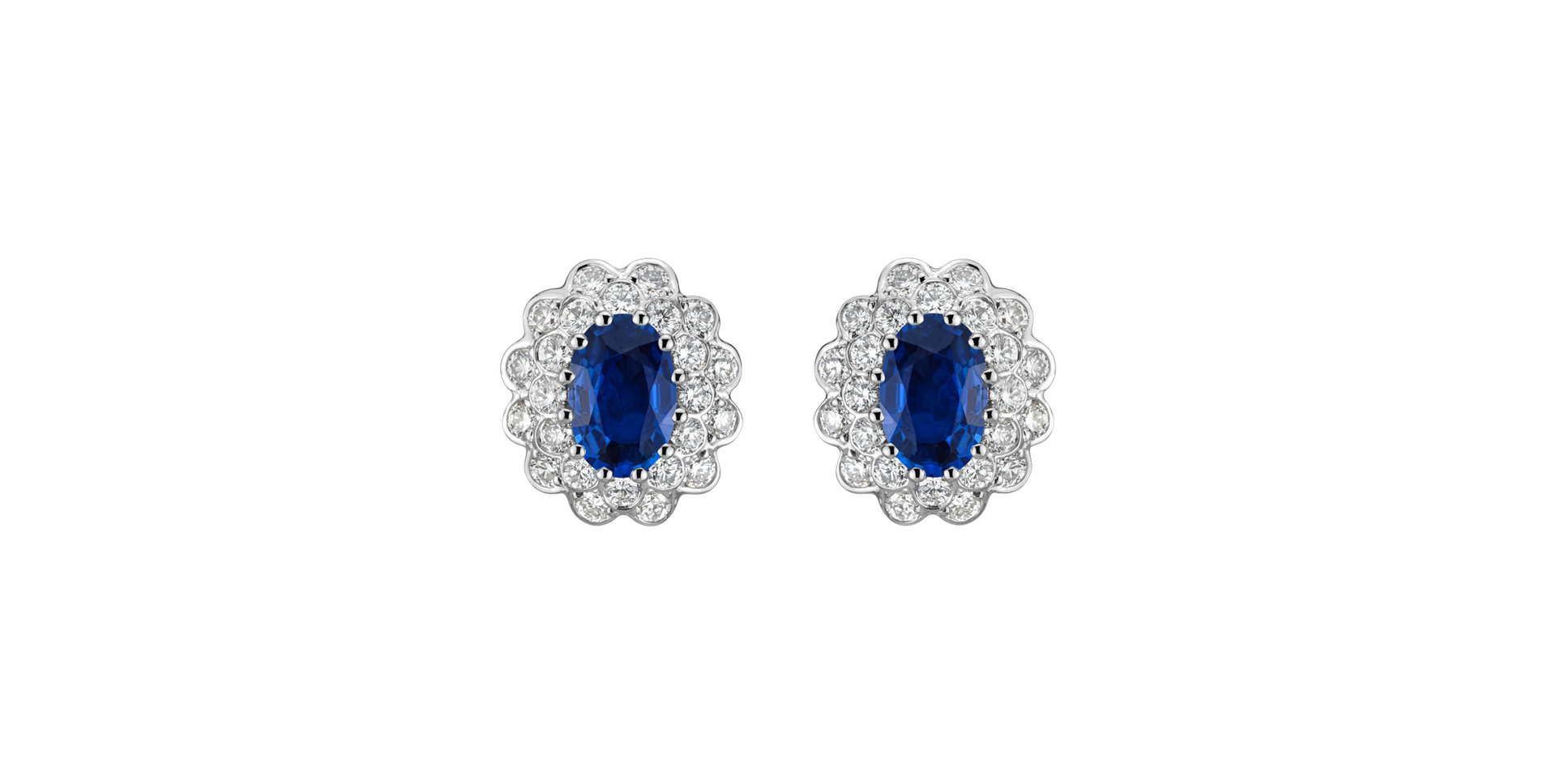 Diamond earrings with Sapphire Fairy Goddess