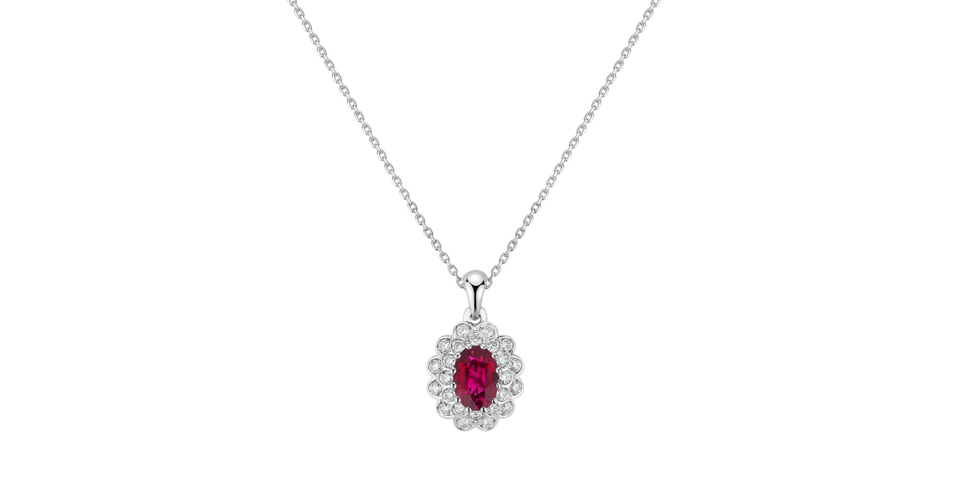 Diamond necklace with Ruby Fairy Godess