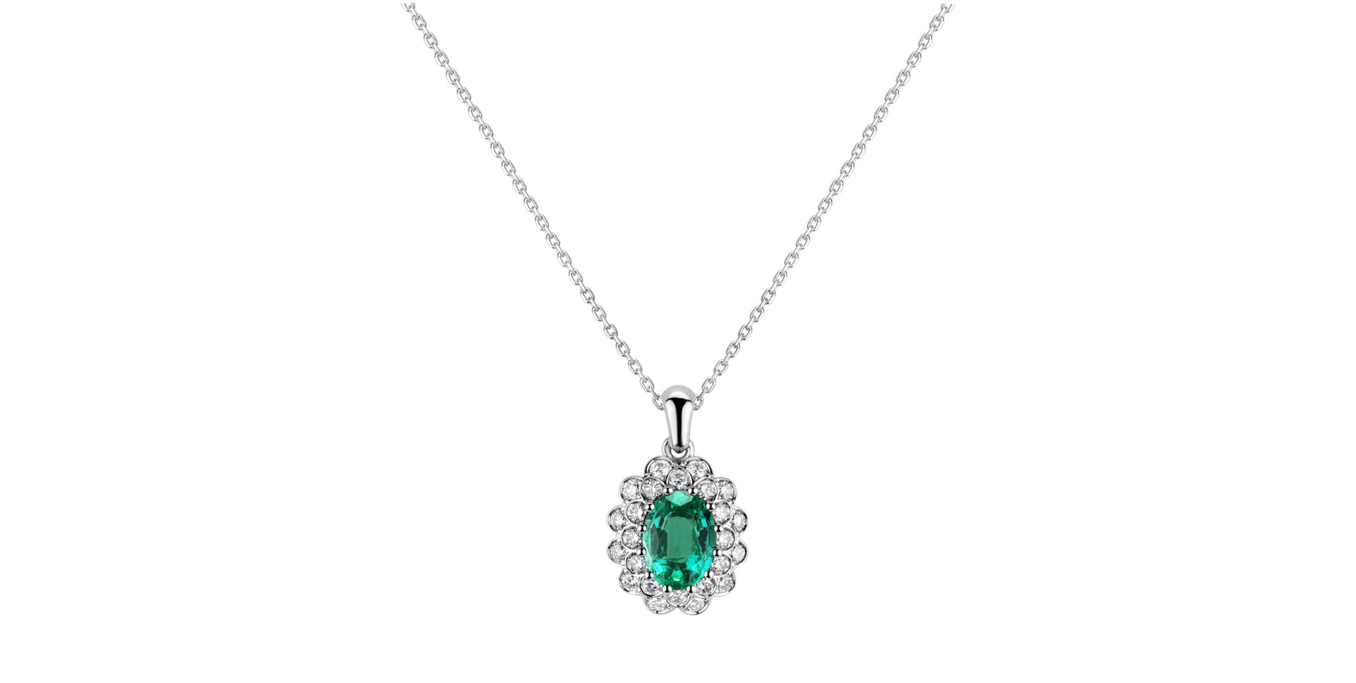 Diamond necklace with Emerald Fairy Godess