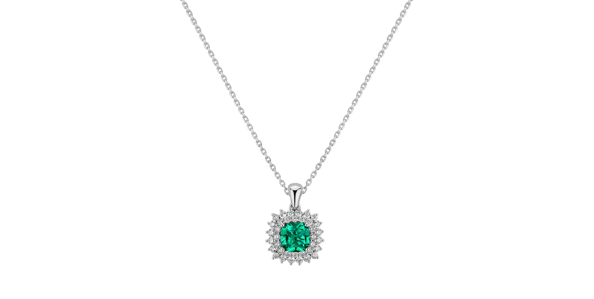 Diamond necklace with Emerald Majestic Glory