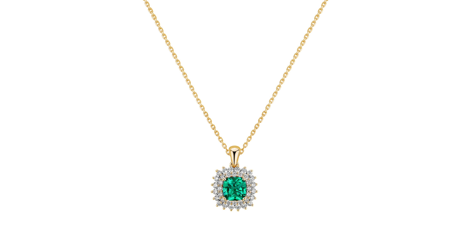 Diamond necklace with Emerald Majestic Glory