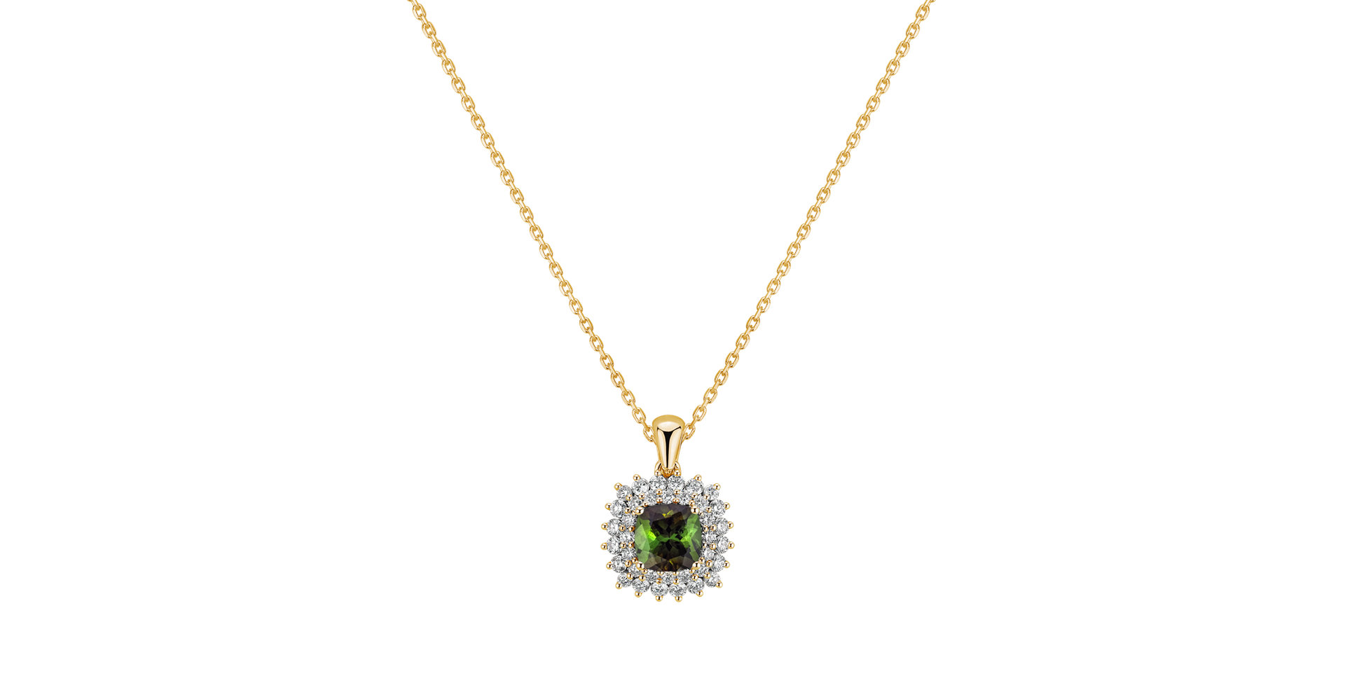 Diamond necklace with Tourmaline Majestic Glory