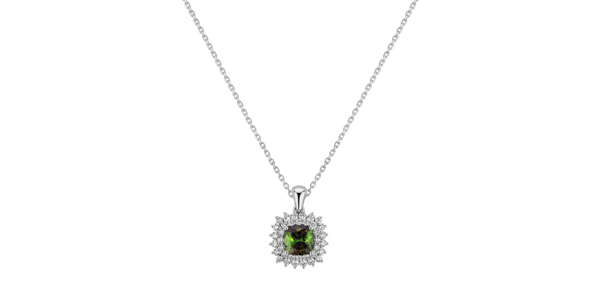 Diamond necklace with Tourmaline Majestic Glory