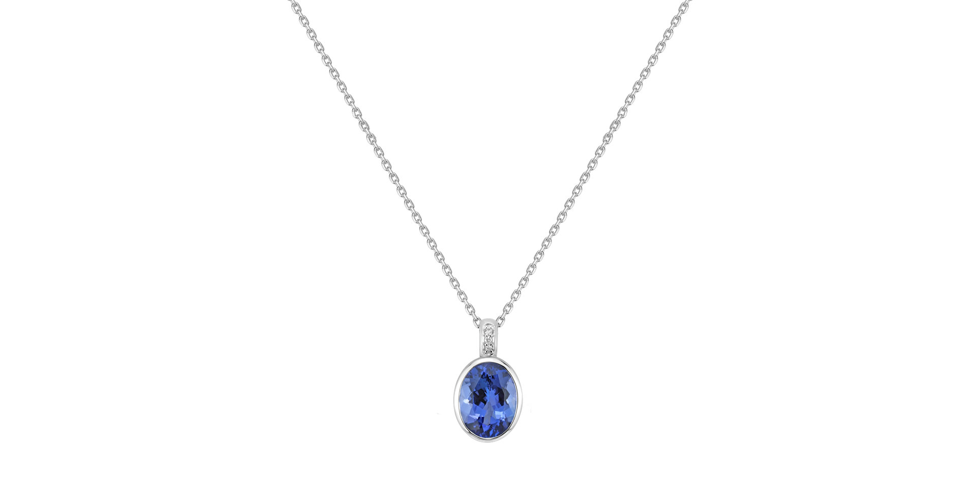 Diamond necklace with Tanzanite Elliptical Perfection