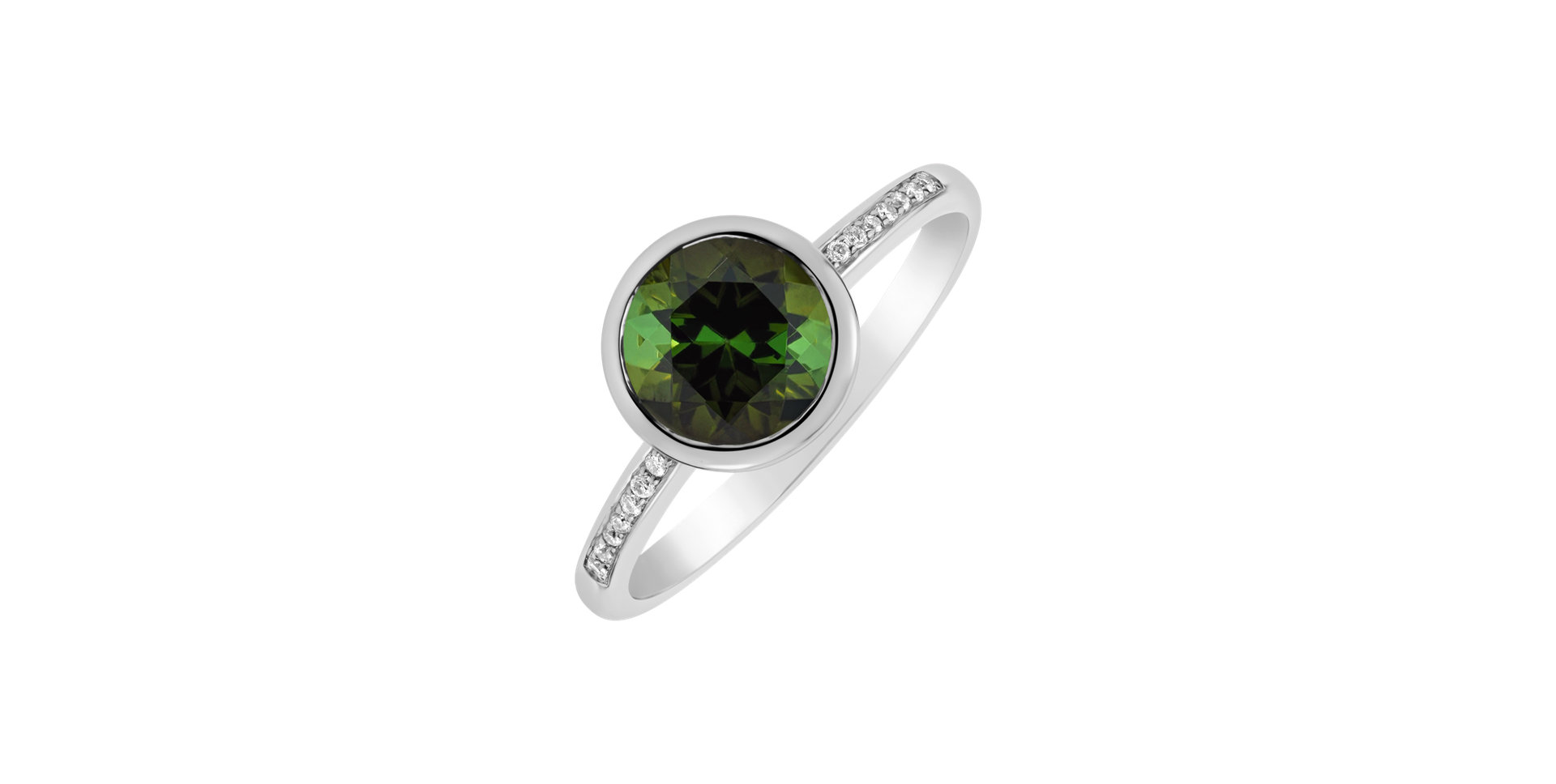 Diamond ring with Tourmaline Regal Elegance