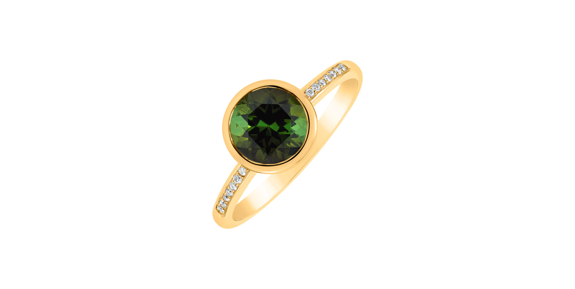 Diamond ring with Tourmaline Regal Elegance