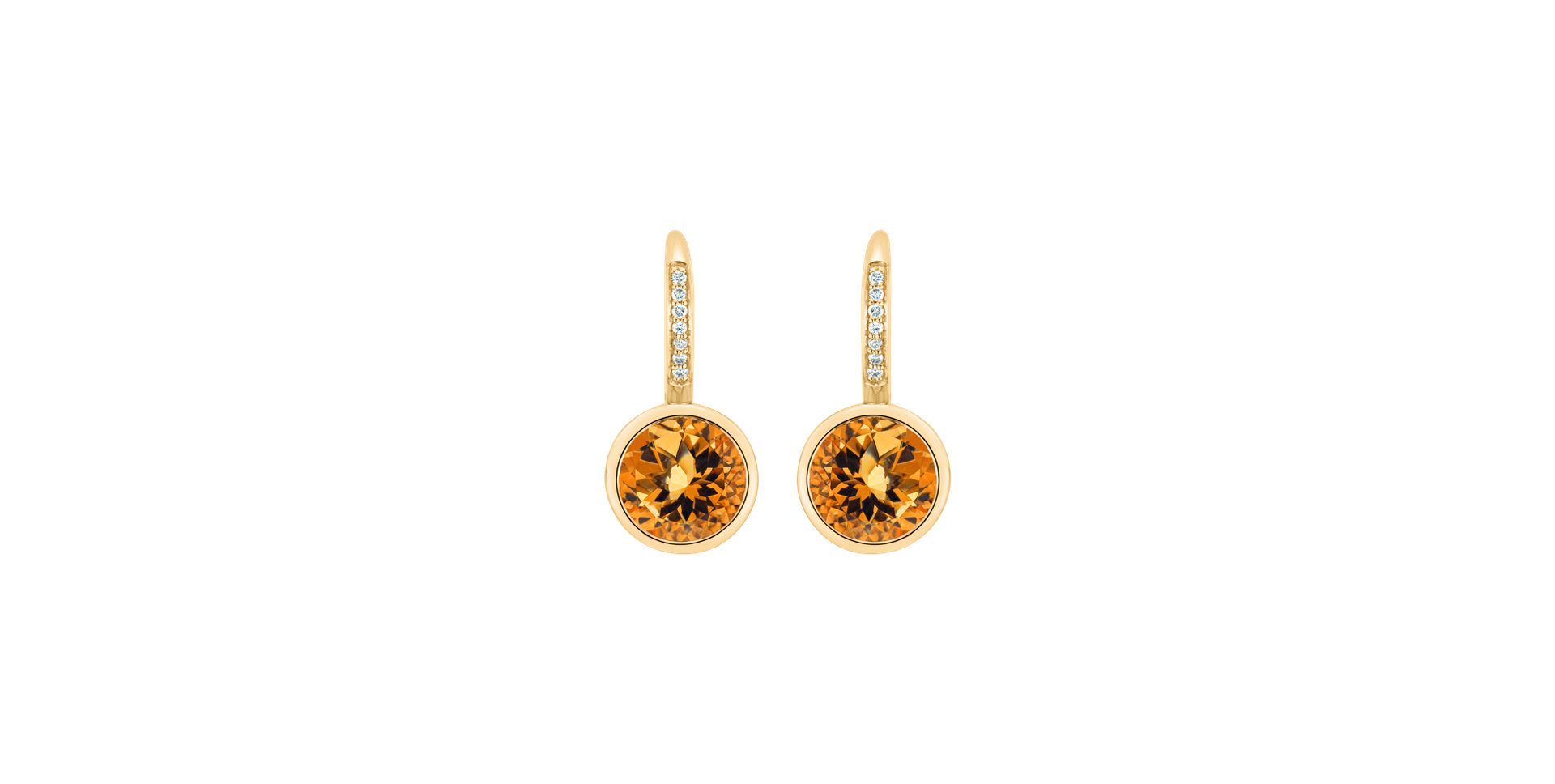 Diamond earrings with Citrine Regal Elegance