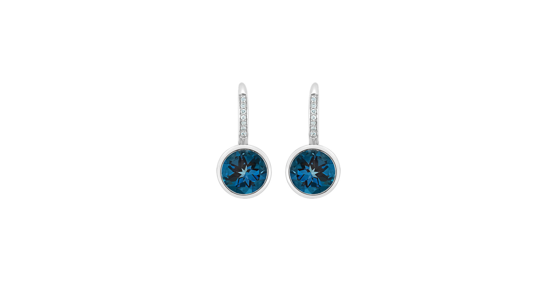 Diamond earrings with Topaz Regal Elegance