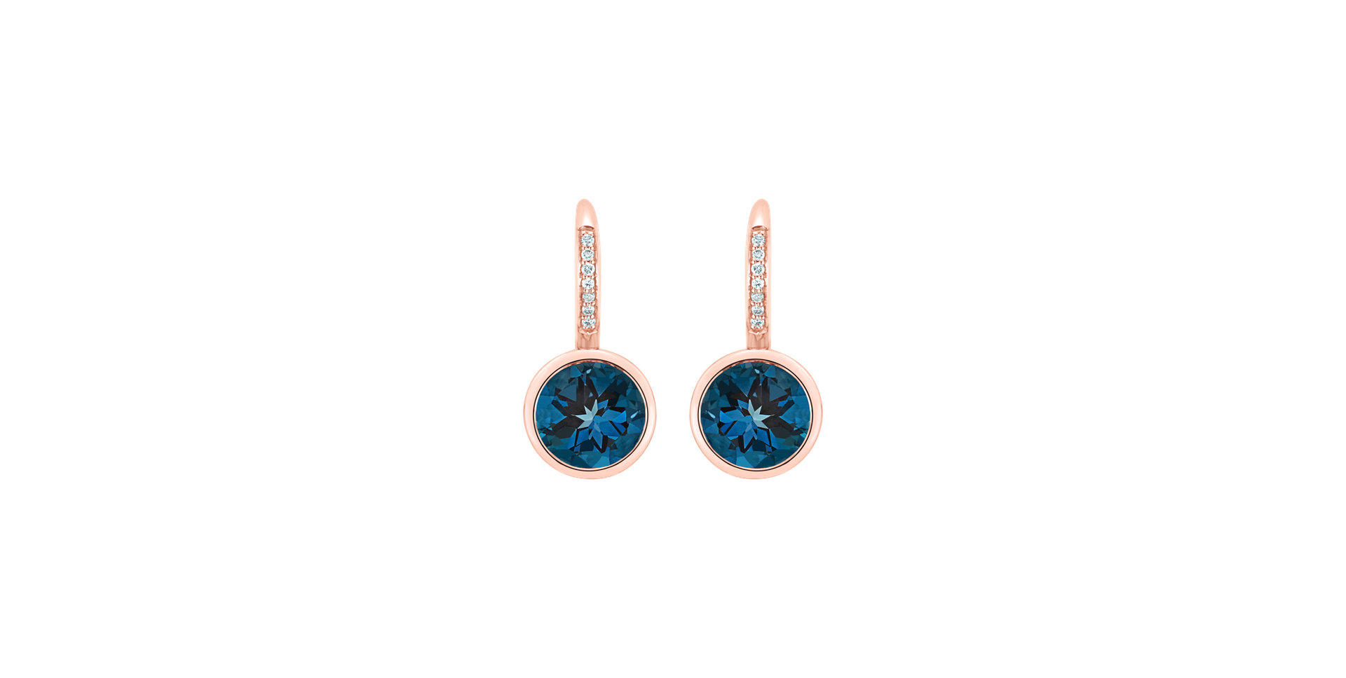 Diamond earrings with Topaz Regal Elegance