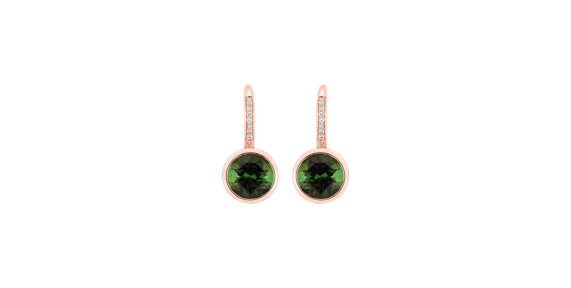 Diamond earrings with Tourmaline Regal Elegance
