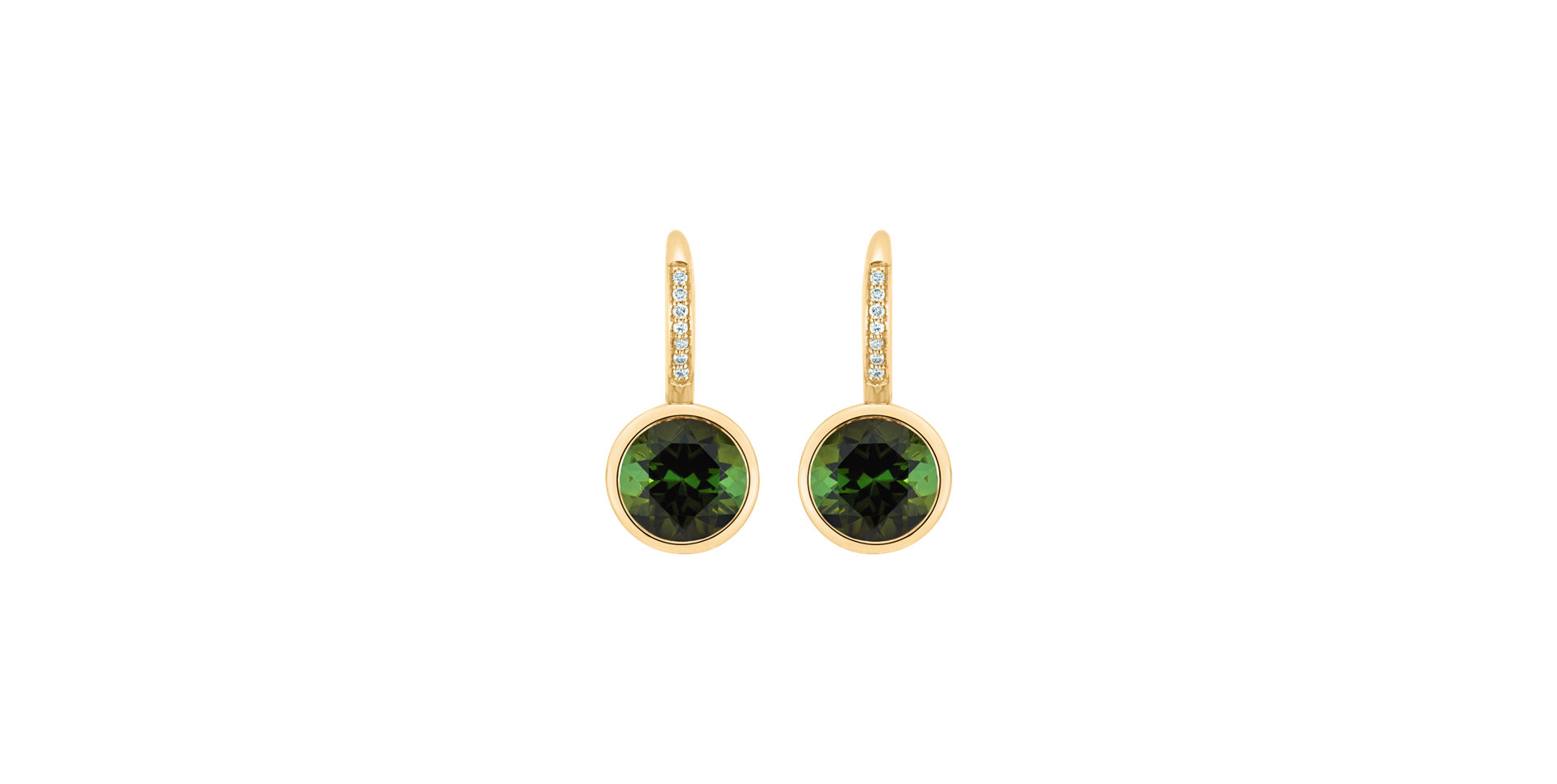 Diamond earrings with Tourmaline Regal Elegance