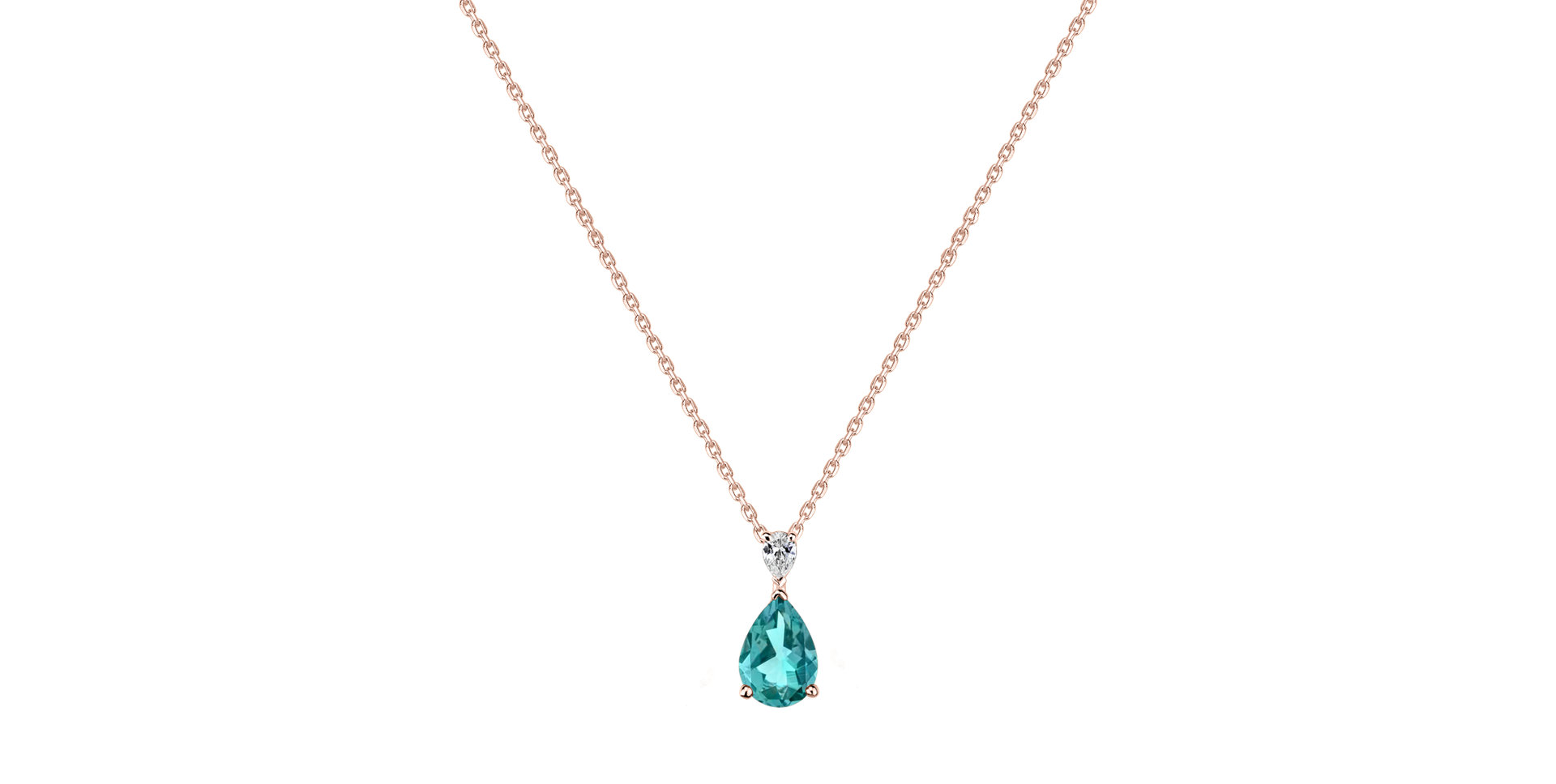 Diamond necklace with Apatite Whispers of Avalon