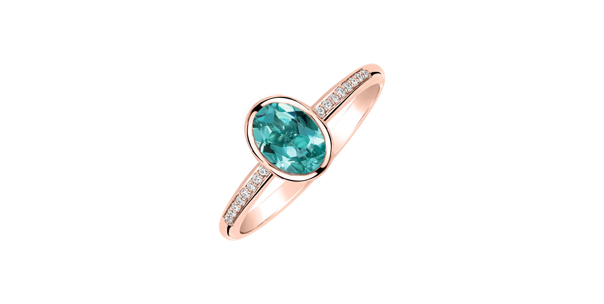 Diamond ring with Apatite Elliptical perfection