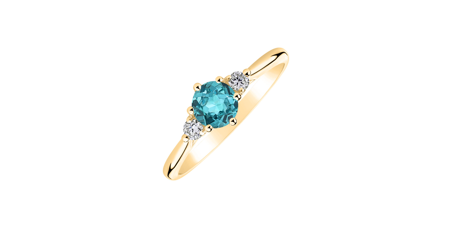 Prsten s diamanty a apatitem Midnight Serenity