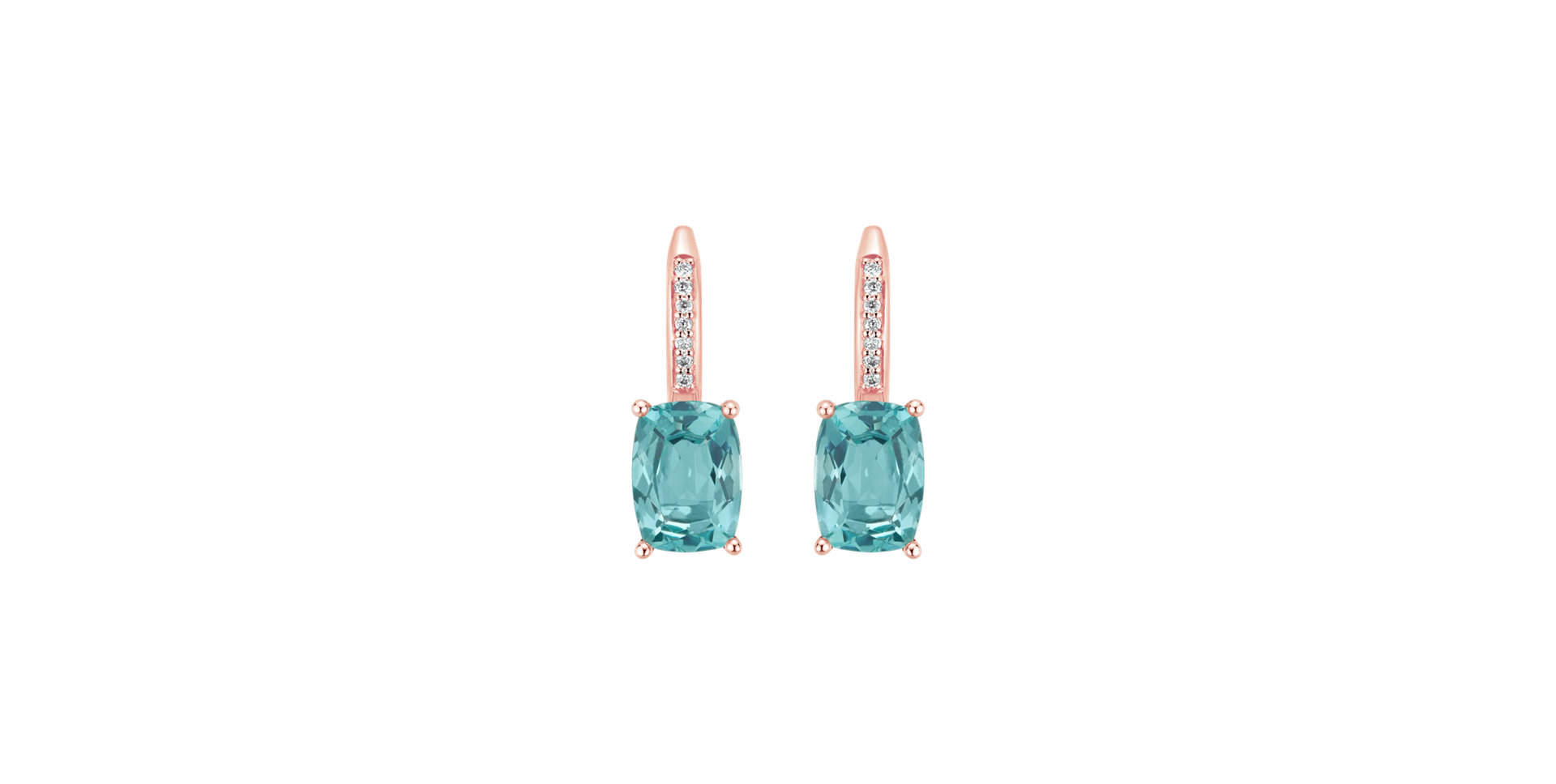 Diamond earrings with Apatite Light of Spring