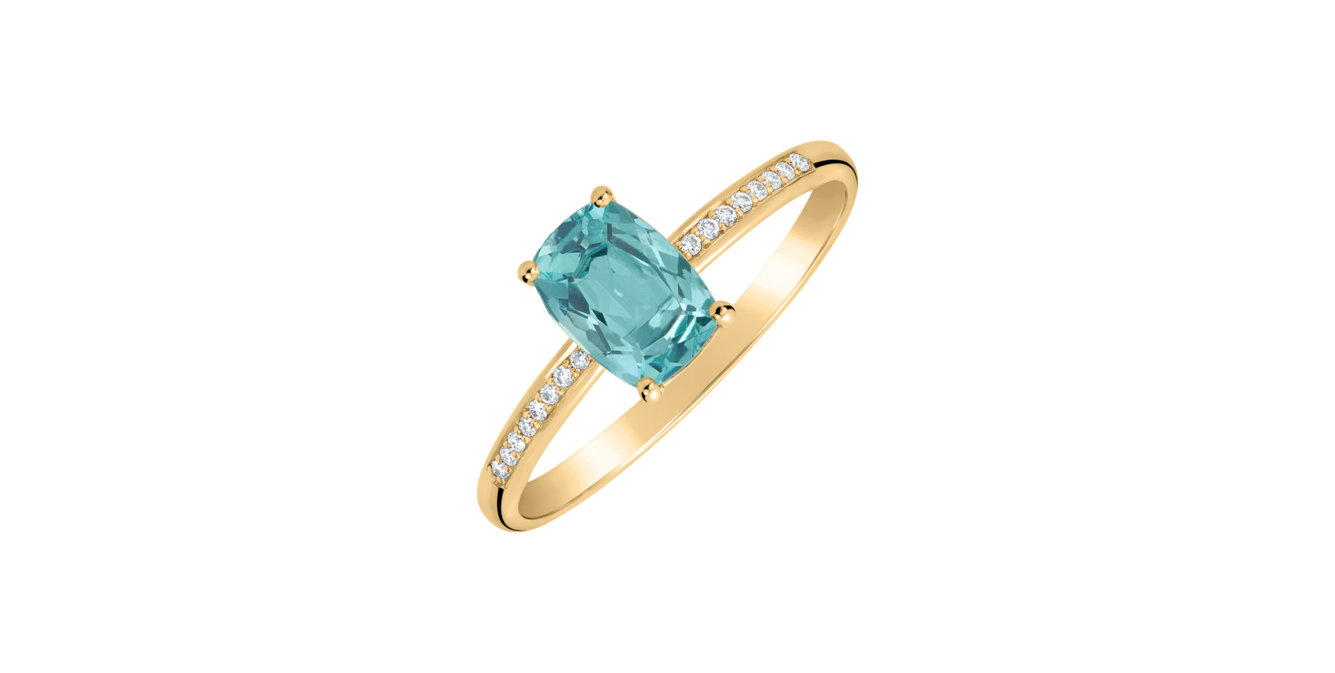 Diamond ring with Apatite Light of Spring