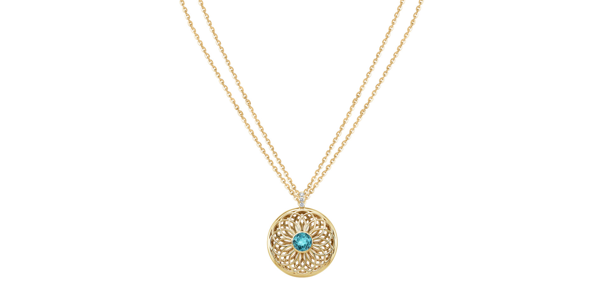 Diamond necklace with Apatite Sphere of Light