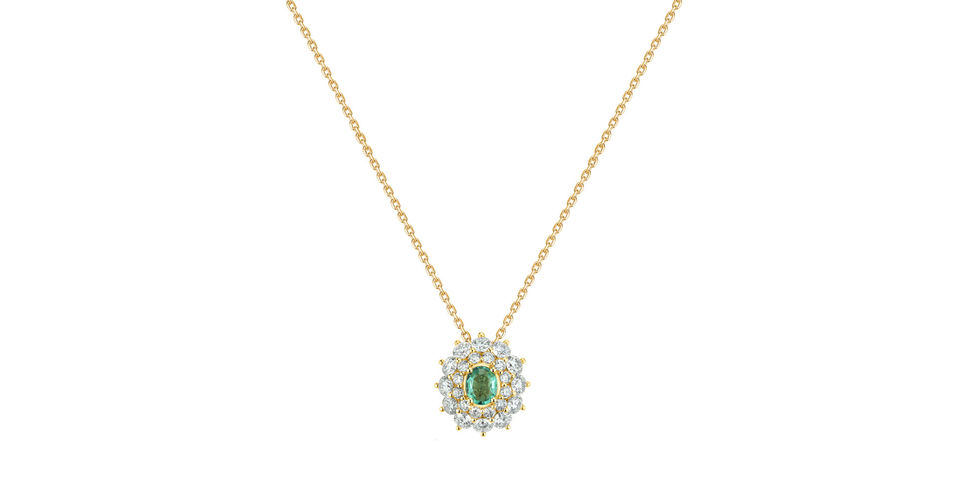 Diamond necklace with Emerald Queen of Emerald