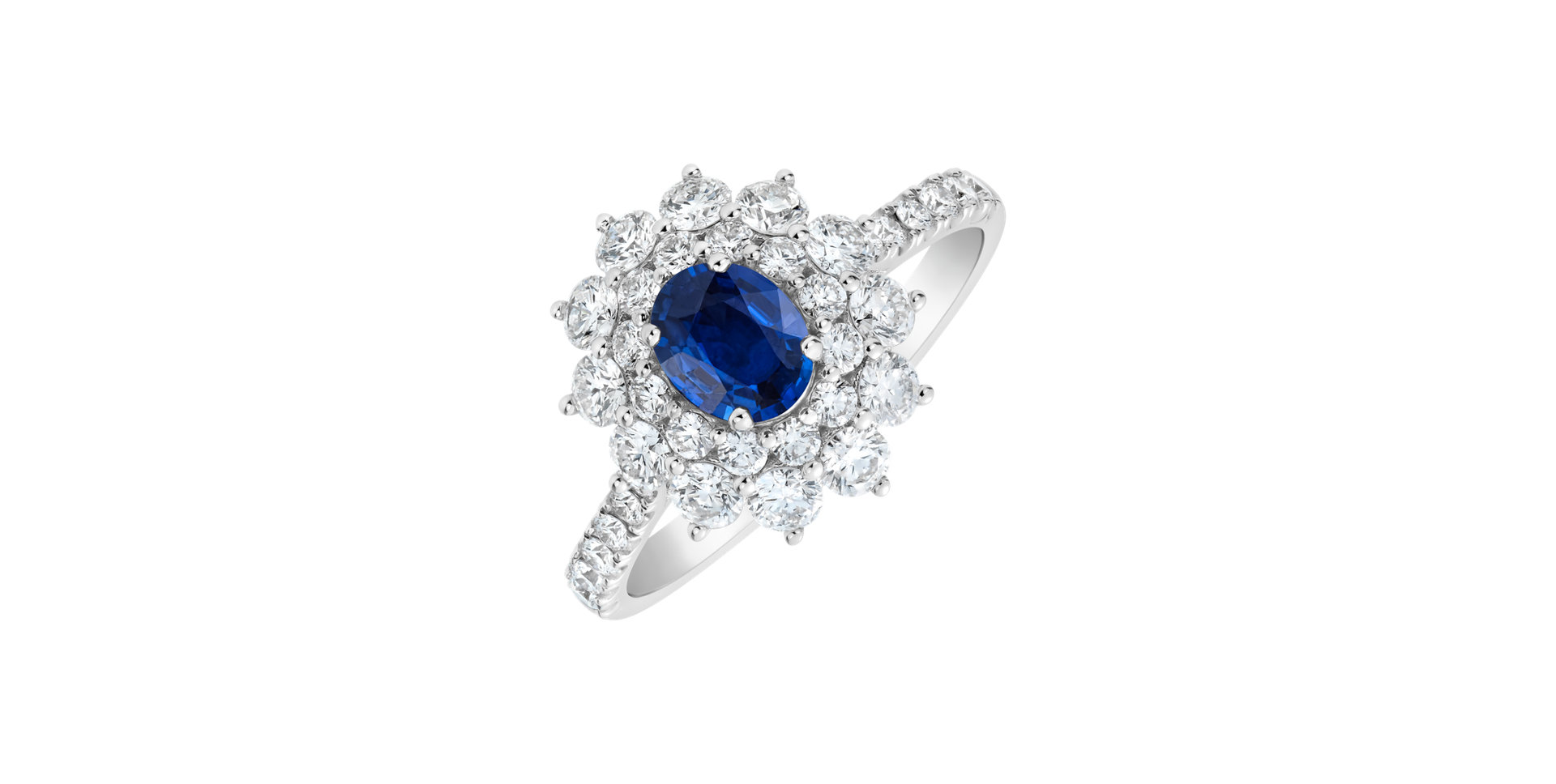 Diamond ring with Sapphire Queen of Sapphire