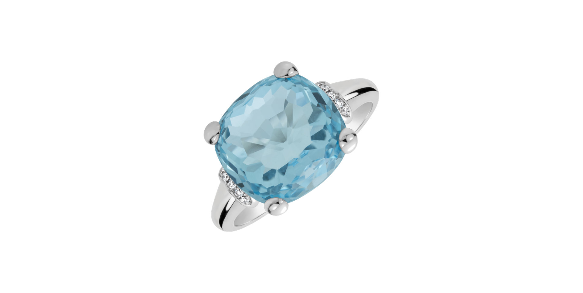 Diamond ring with Topaz The Light