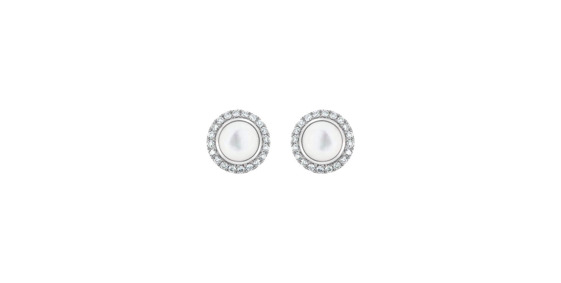 Diamond earrings with Pearl Pure Pearl