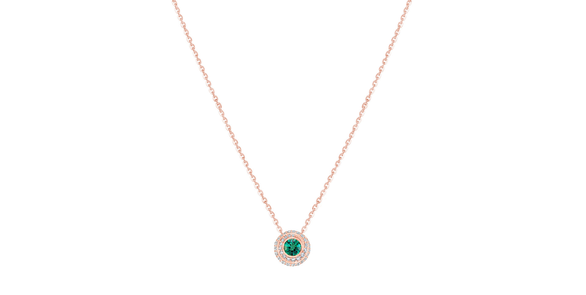 Diamond necklace with Emerald The Green Guardian