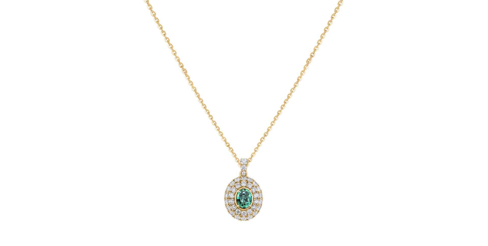 Diamond necklace with Emerald Born of Light