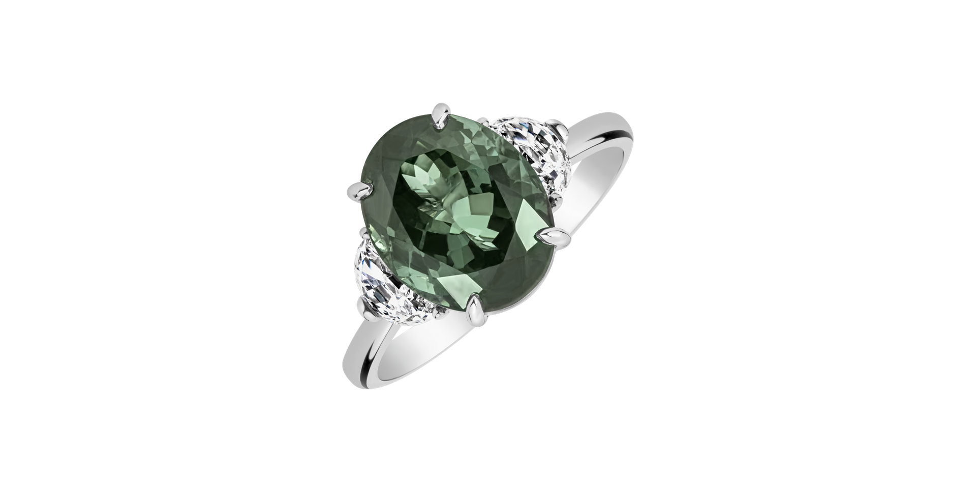 Diamond ring with Tourmaline Dynasty Gem