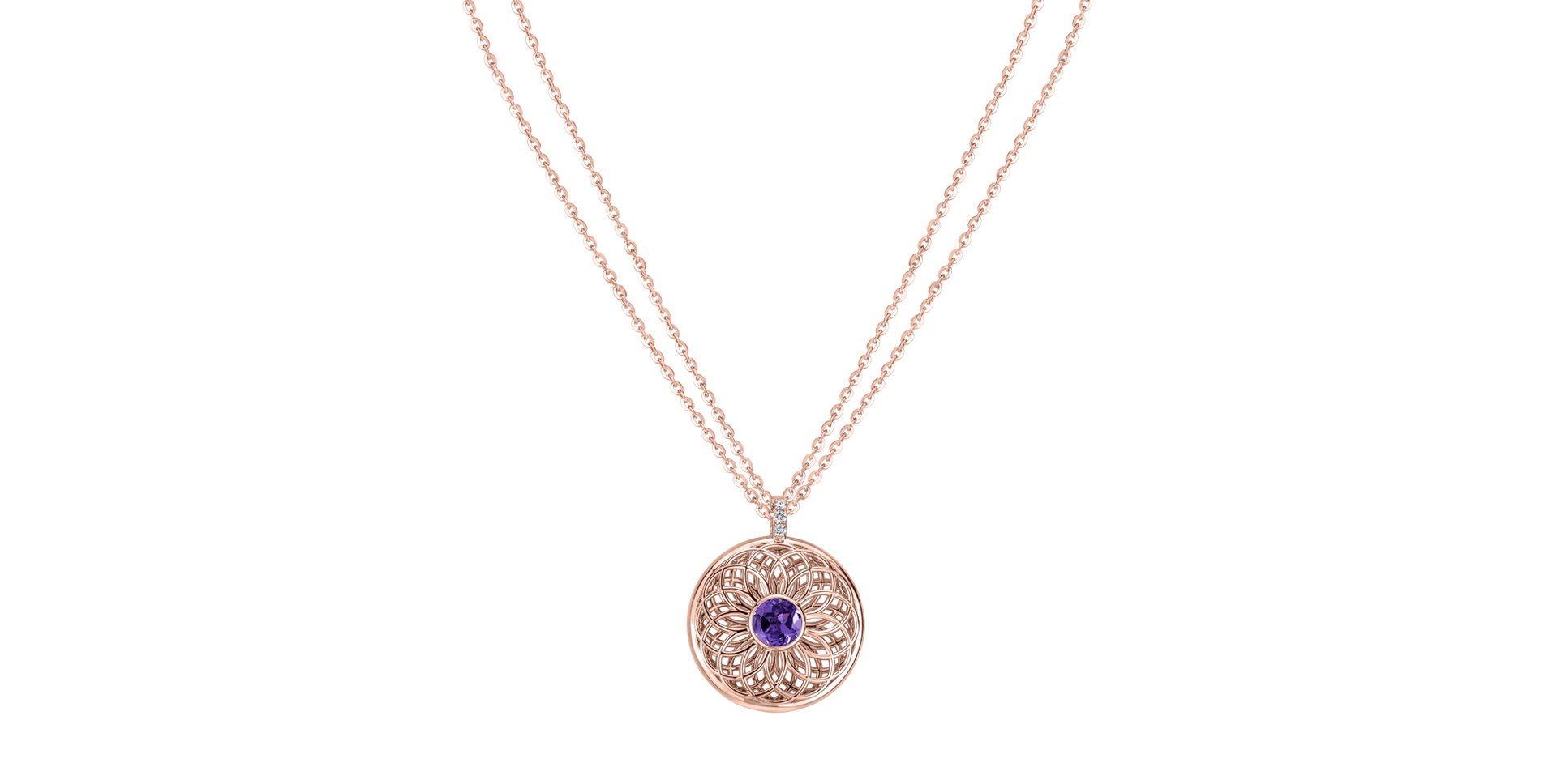Diamond necklace with Amethyst Sphere of Light