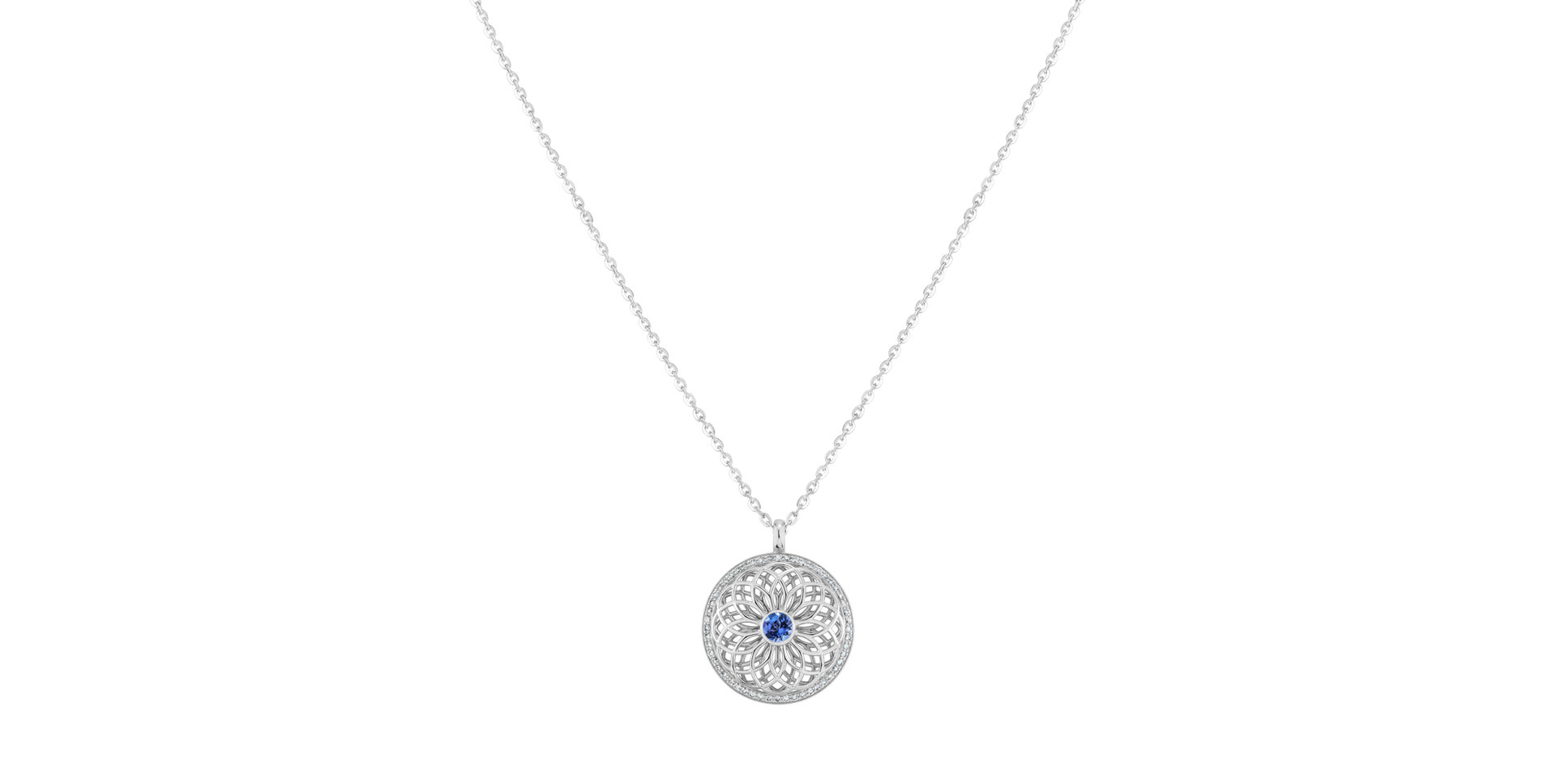 Diamond necklace with Tanzanit The Spiral of Life
