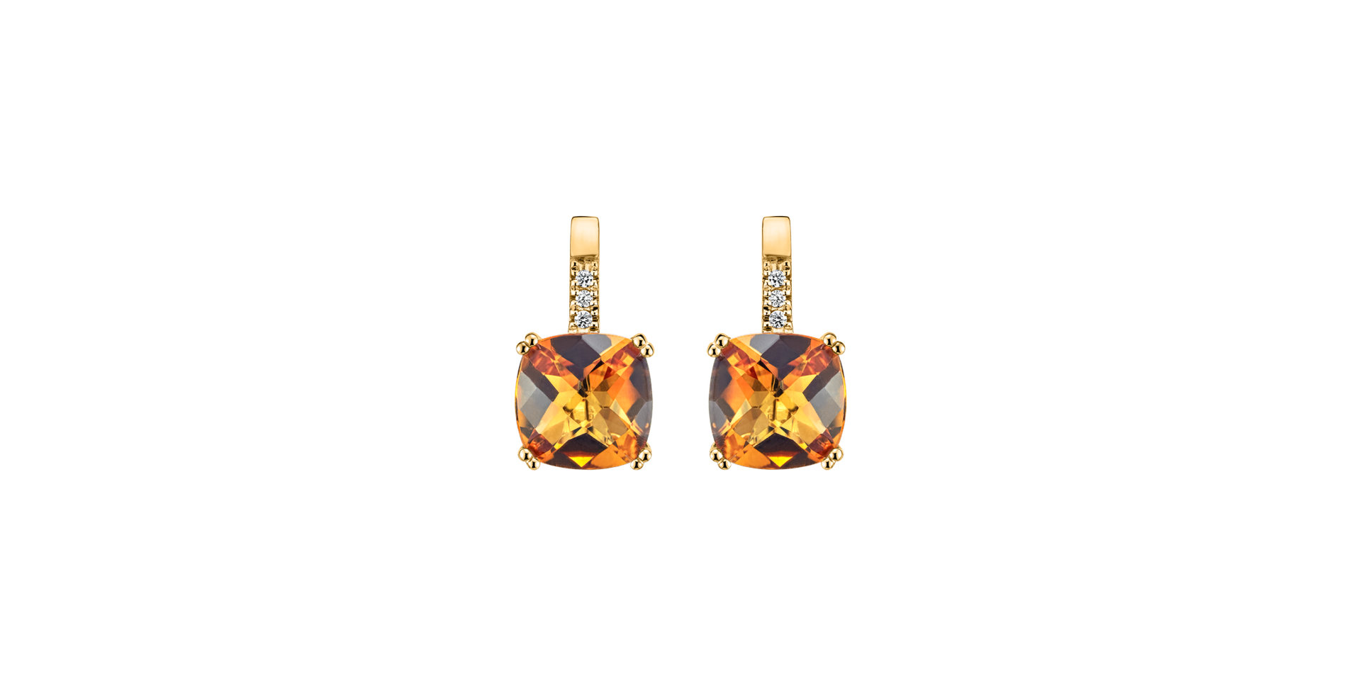 Diamond earrings with Citrine Space Romance