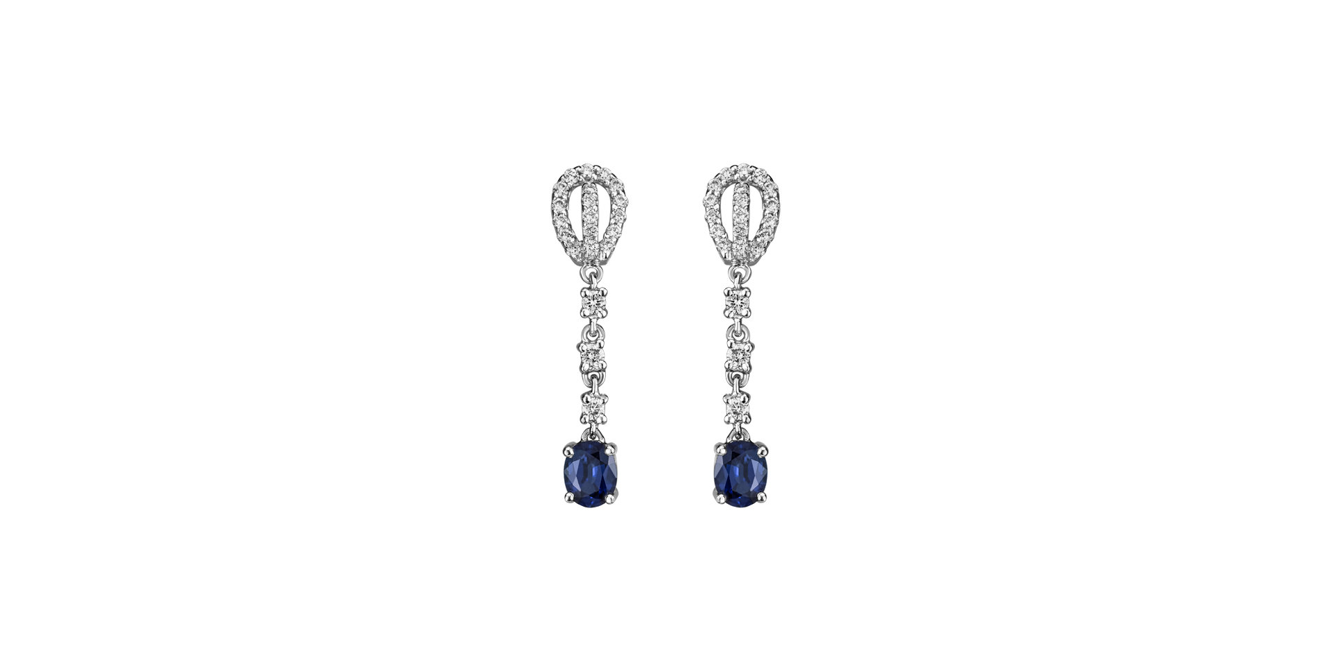 Diamond earrings with Sapphire Comet