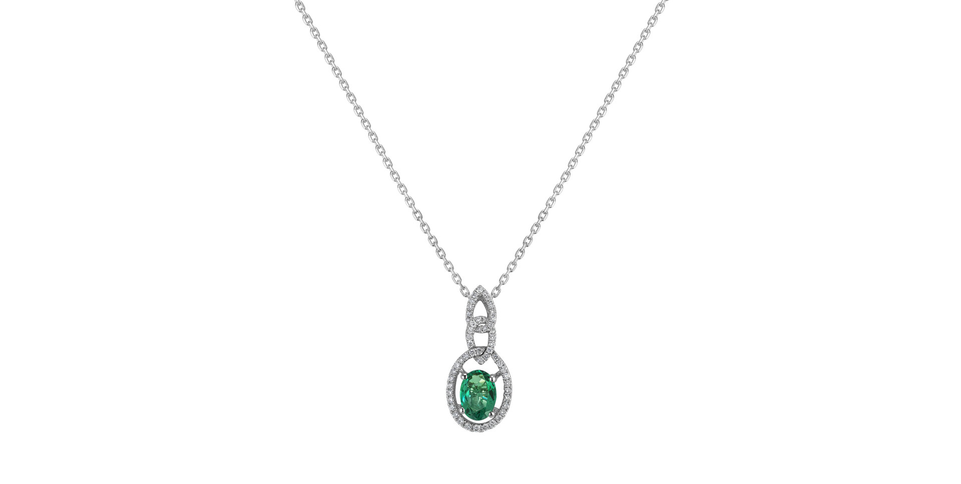 Diamond pendant with Emerald Jealousy