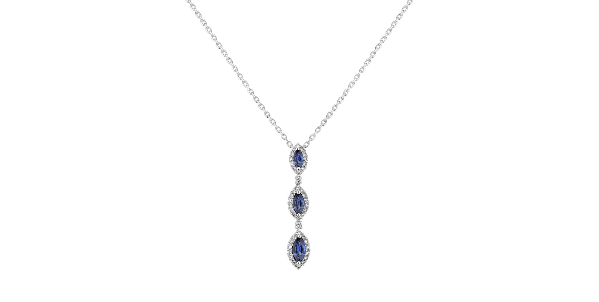 Diamond pendant with Sapphire Raindrops of Eden